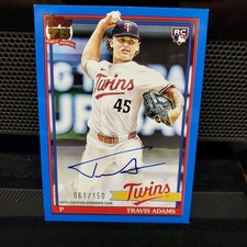 Topps 2026 Series 1 Travis Adams -Blue Rookie Twins #91A-TRA Autograph - 061/150