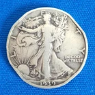 1939 Walking Liberty Half Dollar - DAMAGED