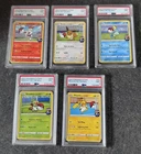 Pokemon On The Ball, 2020 Futsal, Full Set of 5 PSA 9 Cards, Pikachu, Eeeve.