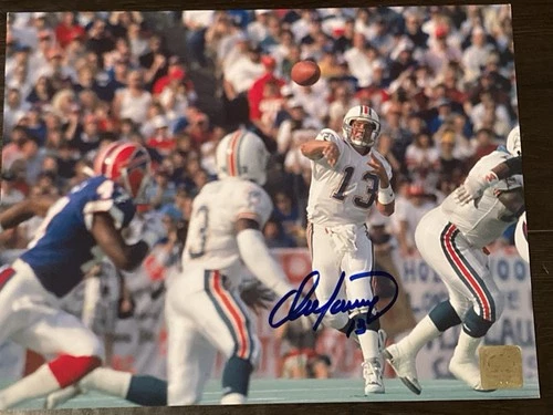 Dan Marino Autographed Dolphins Signed 8x10 Photo,  COA . HOF