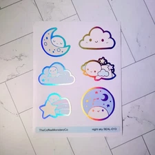 NEW Night Sky Foiled Sticker Seals TheCoffeeMonsterzCo TCMC