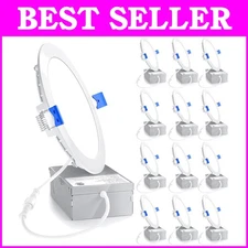 Ultra-Thin 6 Inch Recessed Ceiling Lights - 1050LM Brightness, Energy Star