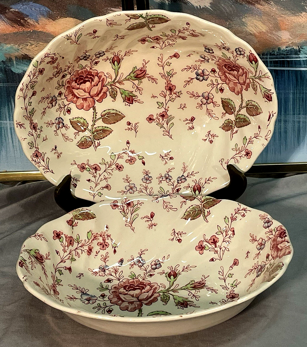 Vintage Johnson Bros Rose Chintz 7 Piece Porcelain Serving Set | eBay