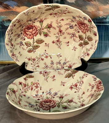 Vintage Johnson Bros Rose Chintz 7 Piece Porcelain Serving Set | eBay
