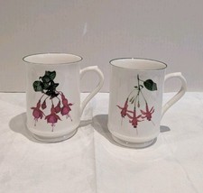 2 x Fuchsia Collectables Fine Bone China Mugs, Floral  Tea/Coffee Cups