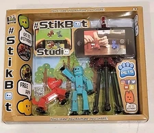 Stikbot Studio Sticky Robot Toy Figure Set Includes Posable Dog Figure!