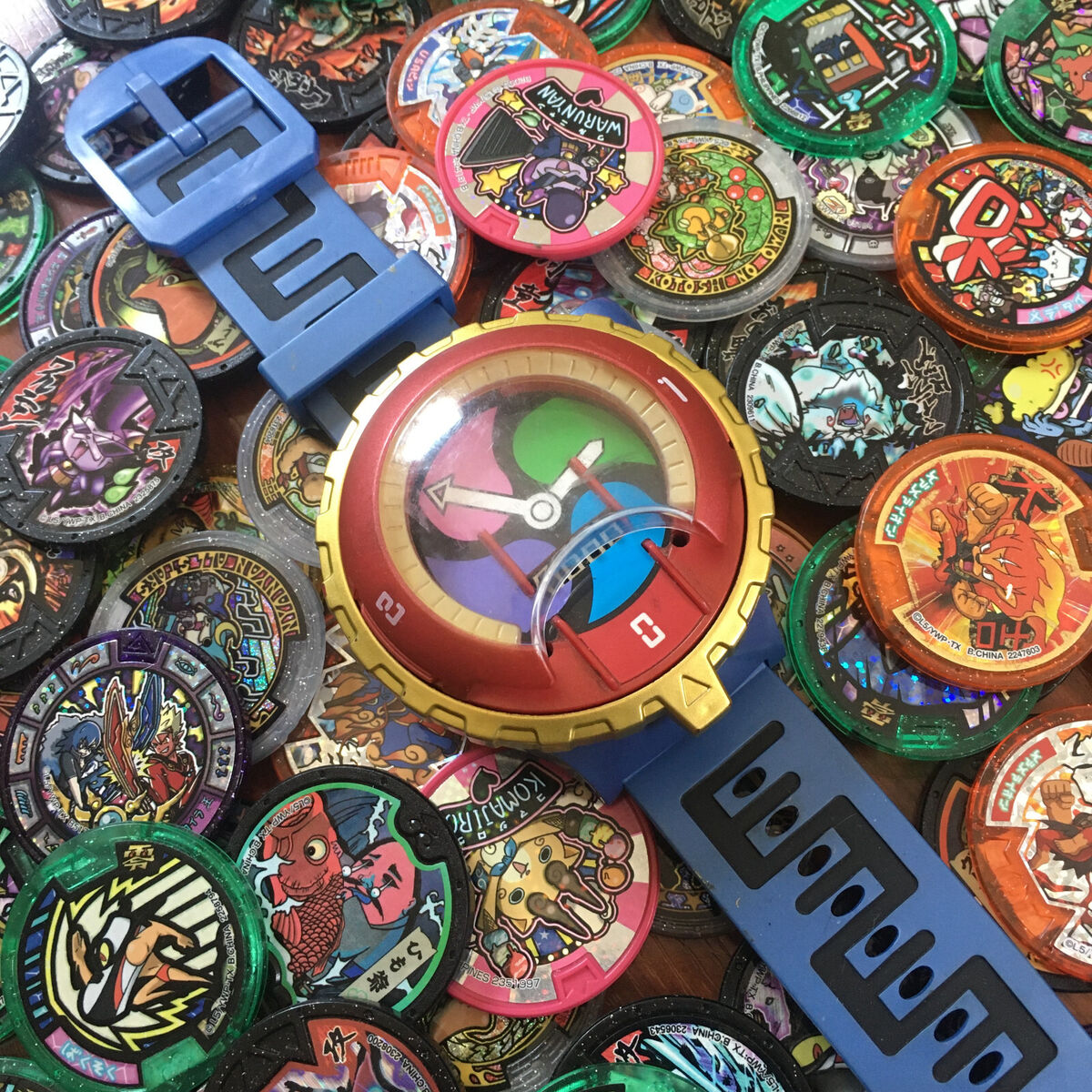 Bandai Japan Yokai Watch Wristwatch for Medals Yo-Kai + 7 Yo Kai Medals  TESTED!!