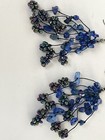 Artisan Made Lapis Lazuli Chips & Blue Iridescent Glass Dangle Pierced Earrings — photo 3