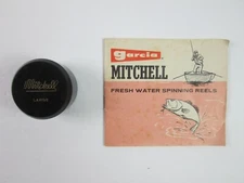 Vintage Garcia Mitchell Large Spinning Reel Spool w/Plastic Case & Manual