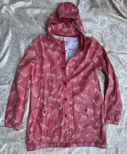 Impermeabile Donna Borgogna Fantasia  Cuori Bianchi Stampati Zara Trafaluc Tg M