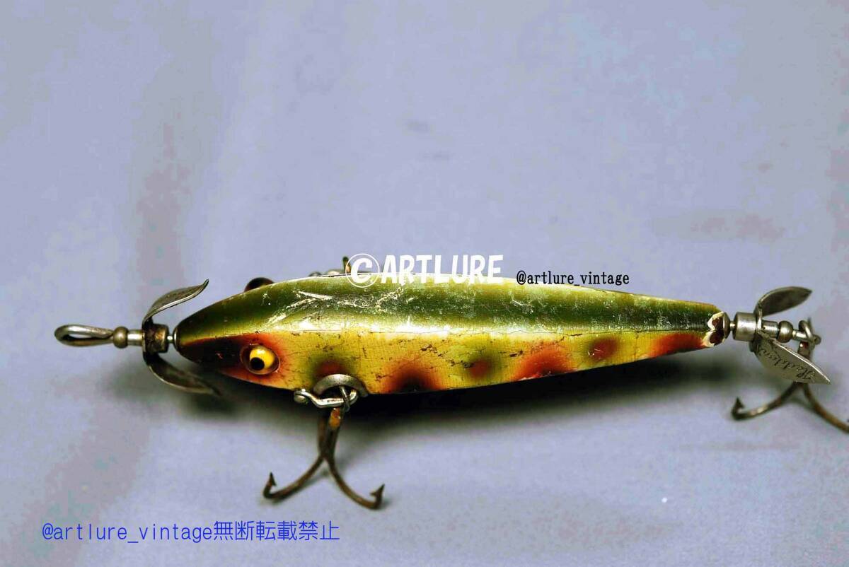 VINTAGE WOODEN LURE HEDDONN O DOWAGIAC MINNOW C1915~ (B0117 VINTAGE WOODEN LURE HEDDONN O DOWAGIAC MINNOW C1915~ (B0117