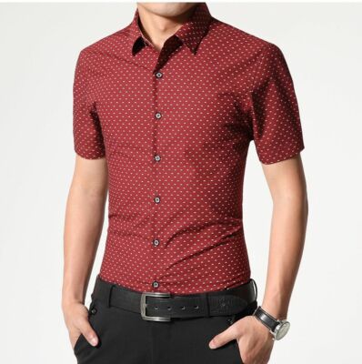 green emerald velvet dress Van Heusen Men's Leaf Short Sleeve Shirt in Blue, Large main image 0