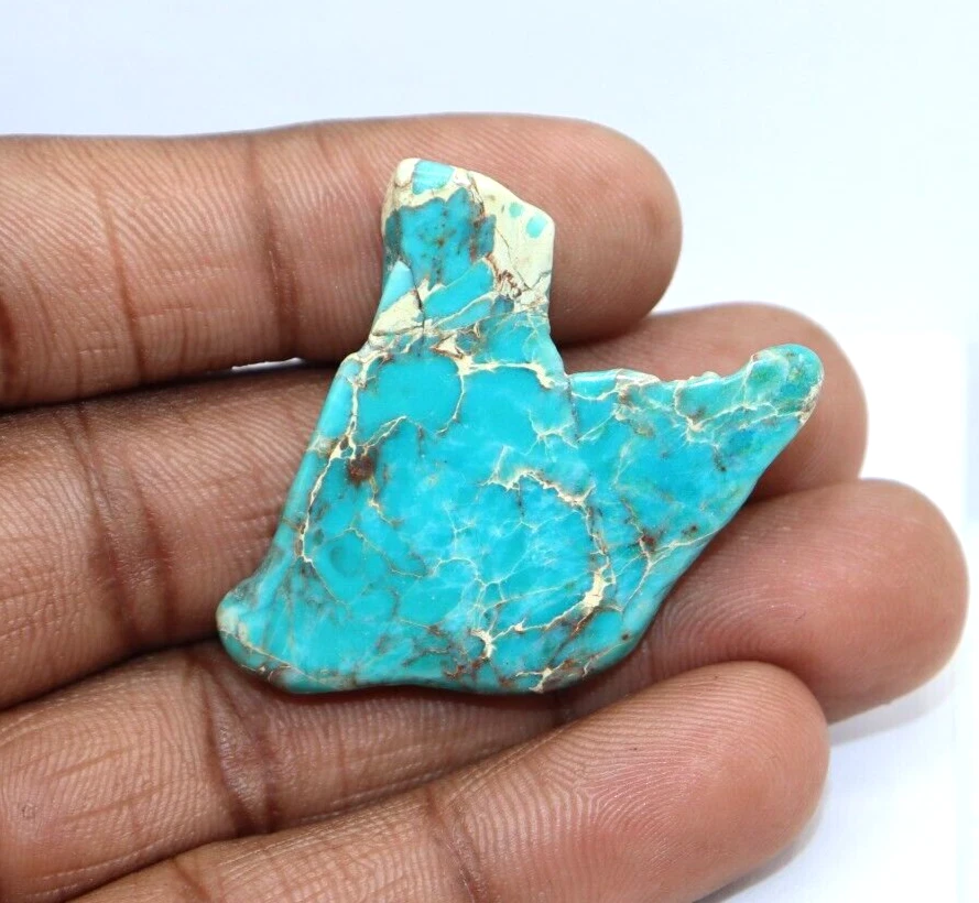 Natürlich Zertifiziert 51 Karat Arizona Obere Himmelblau Türkis Slab Grobem - Bild 1 von 4