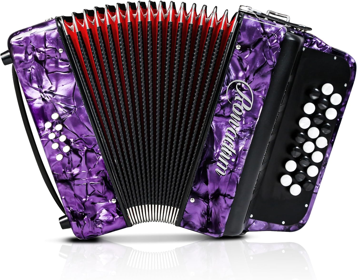 Purple 22-Key 8-Bass Accordion - Perfect for Beginners and