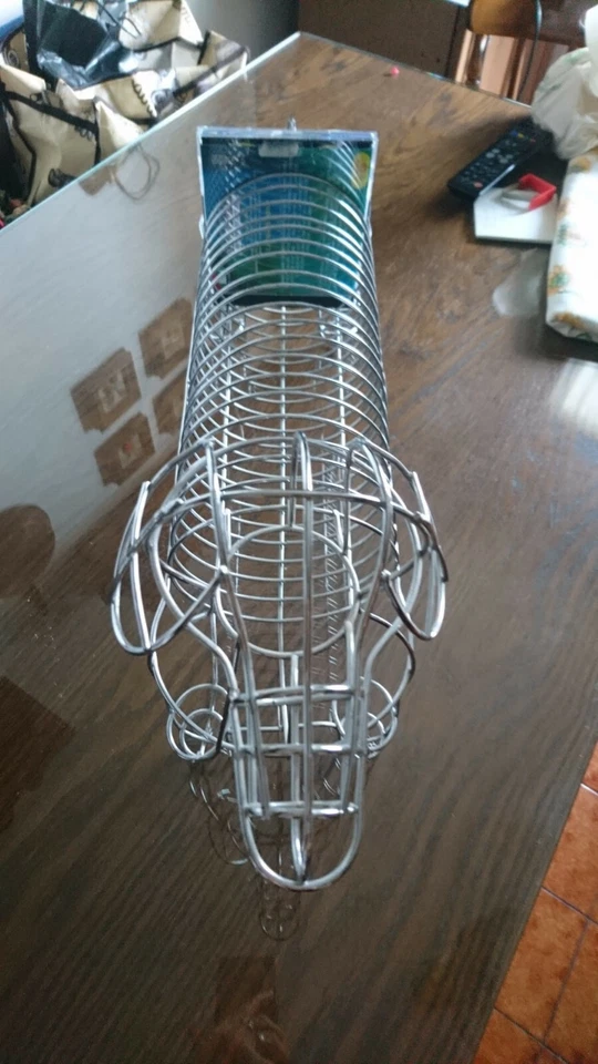 Porta Cd 20 POSTI CROMATO A FORMA DI CANE IN METALLO Vintage - Immagine 2 di 3