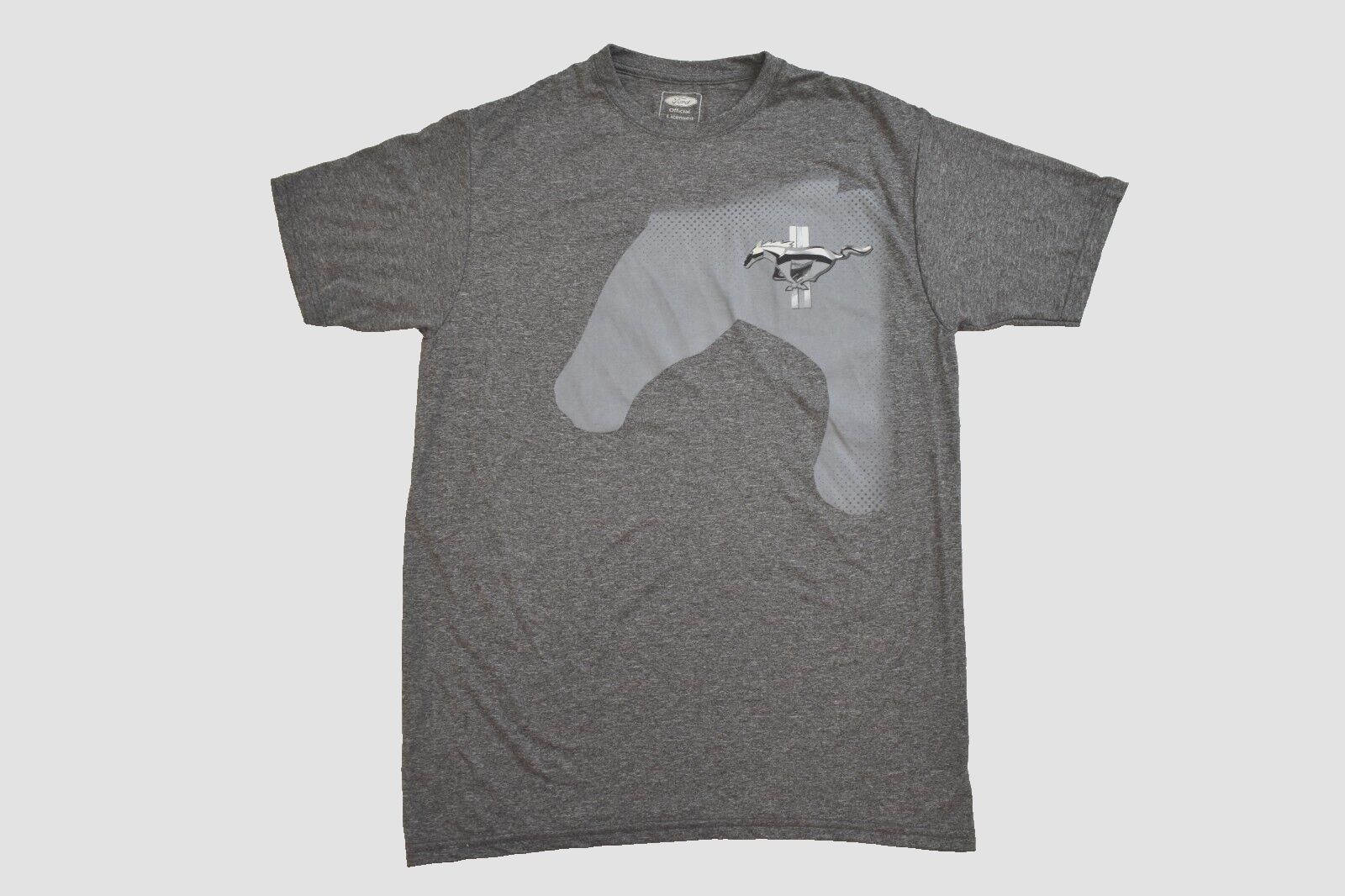 Camicia uomo Ford Mustang Pony logo atletica grigia nuova media
