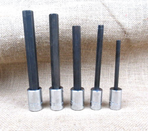 Williams 5Pc 1/2" Drive SAE Long Hex Bit Socket Set-1/4, 3/8, 1/2, 9/16, 5/8-USA - Picture 1 of 7