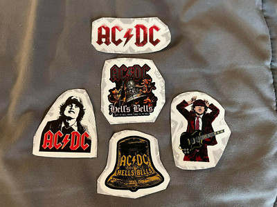 Lot (5) AC/DC 1'' to 2 1/2'' Band Logo Stickers FAST! FREE SHIP! Hell's Bells