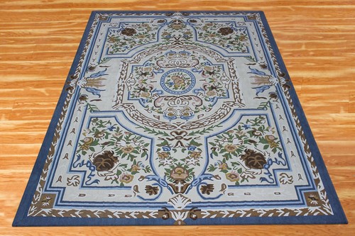 Parisian Hand-Tufted Natural Wool And Silk Area Rug 4x6Oushak Living Room Carpet - Picture 96 of 264