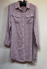 Anthropologie 11.1 Tylho Womens Multicolor Long Sleeve Belted Shirt Dress Medium