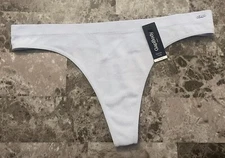 NWT GAP BODY XL BLUE RIBBED STRIPE LOGO HARDWARE STRETCH SEAMLESS THONG PANTIES