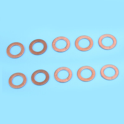 10x/set M10 10mmx16mmx1mm Flat Ring Copper Crush Washer Seal Oil Gasket Kit