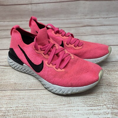 Nike Womens Epic React Flyknit 2 BQ8927-601 Pink Running Shoes Sneakers Size 8