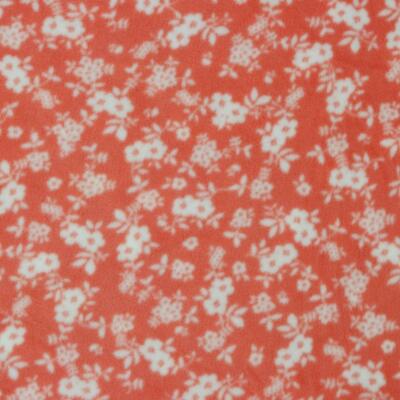MICRO weicher Fleece Stoff Material BLUMEN - ROSE