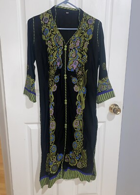 Pakistani Indian Designer Green Black Salwar Kameez Party Wear Dress - Size  S | eBay