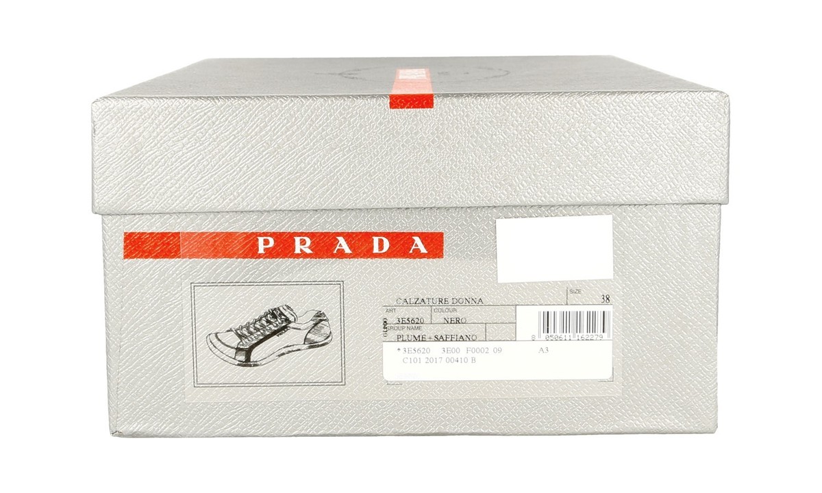 AUTH LUXURY PRADA SAFFIANO SNEAKERS SHOES 3E5620 BLACK US 11 EU 41