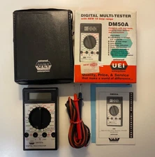 Vintage UEI Digital Multi-Tester DM50A W/Box Carry Case & Manual