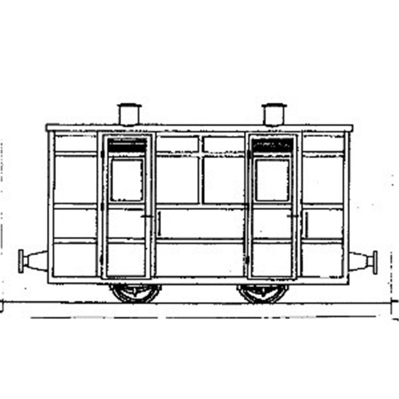 OO9 / HOe Victorian 2 Compartment Panelled Coach Dundas DM67