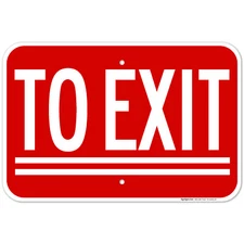 To Exit Sign, Red Background,
