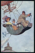 art Schonpflug aviation comic humor postcard lot set of 6 original old 1910s