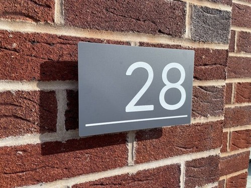 House Signs Plaques Contemporary Door Numbers Grey Personalised Name Door Plaque - Picture 6 of 8