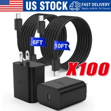 25w Type USB-C Fast Wall Charger+6FT Cable For Samsung Galaxy S20 S21 5G lot US