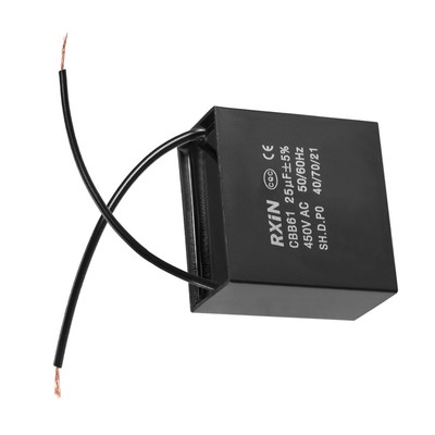 CBB61 Betriebskondensator 450VAC 25uF 2 Drähte Metallisierter