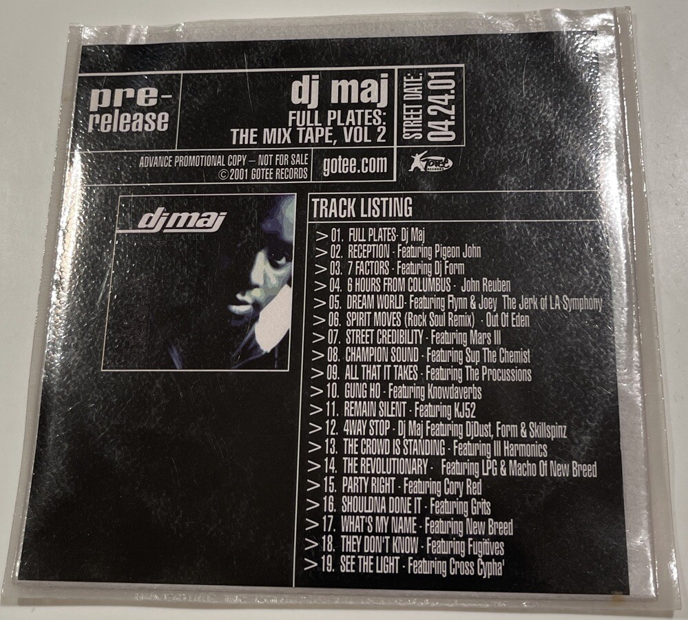 PROMO DJ Maj “Full Plates: The Mix Tape, Vol 2” '01 Gotee Pre