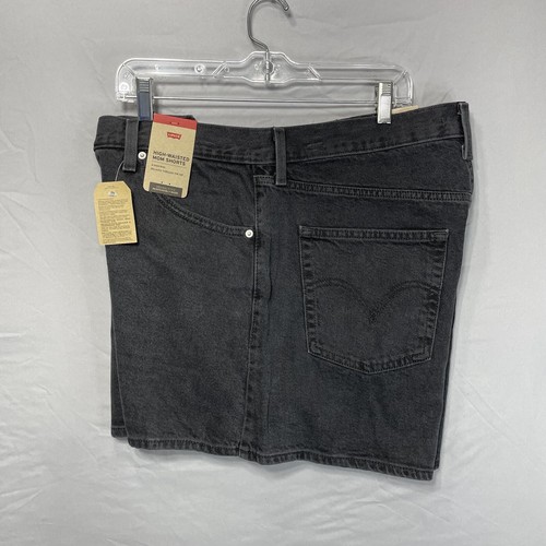 Pantaloncini jeans Levis a vita alta mamma (18 W) vita 38 meravigliosi neri alti nuovi con etichette - Foto 6 di 16