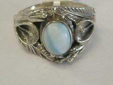 NEW STERLING SILVER RING WITH NATURAL STONES SIZE 9.5