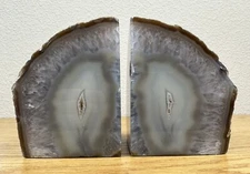 Large Natural Agate Bookends - Set of 2 - 4 1/4" Tall - 5 lb. of Polished Geodes