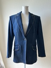 Alexander McQueen Denim Classic Blazer One Button Peak Lapels Italy Made Sz 48
