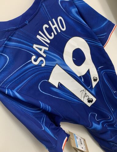 Jadon Sancho Signed 2024/25 Authentic Nike Chelsea Home Football Shirt COA - Picture 3 of 14