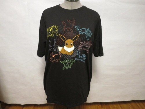We Love Fine Pokemon T Shirt Eevee Evolution XL Black preowned