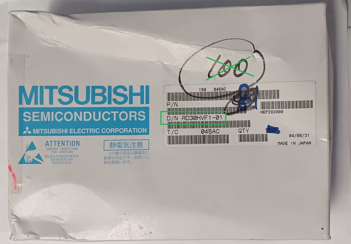 1 Pc. | Mitsubishi RD30HVF1 RD30HVF1-01 RF/VHF/UHF 30W 175MHz