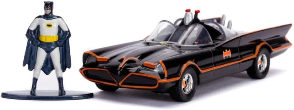 BATMAN 1/32 TV SERIES JADA HOLLYWOOD DIECAST WITH FIGURE 1966 CLASSIC BATMOBILE