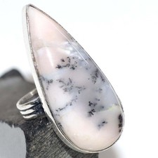925 Silver Plated Peruvian Pink Opal Ring Handmade Jewelry Size US 7 GW