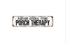 Custom Porch Therapy Metal Sign with Vinyl Sticker