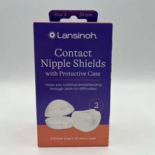 Lansinoh Contact Nipple Shields 2 Ct w/ Protective Case Size 2 24mm - A111406