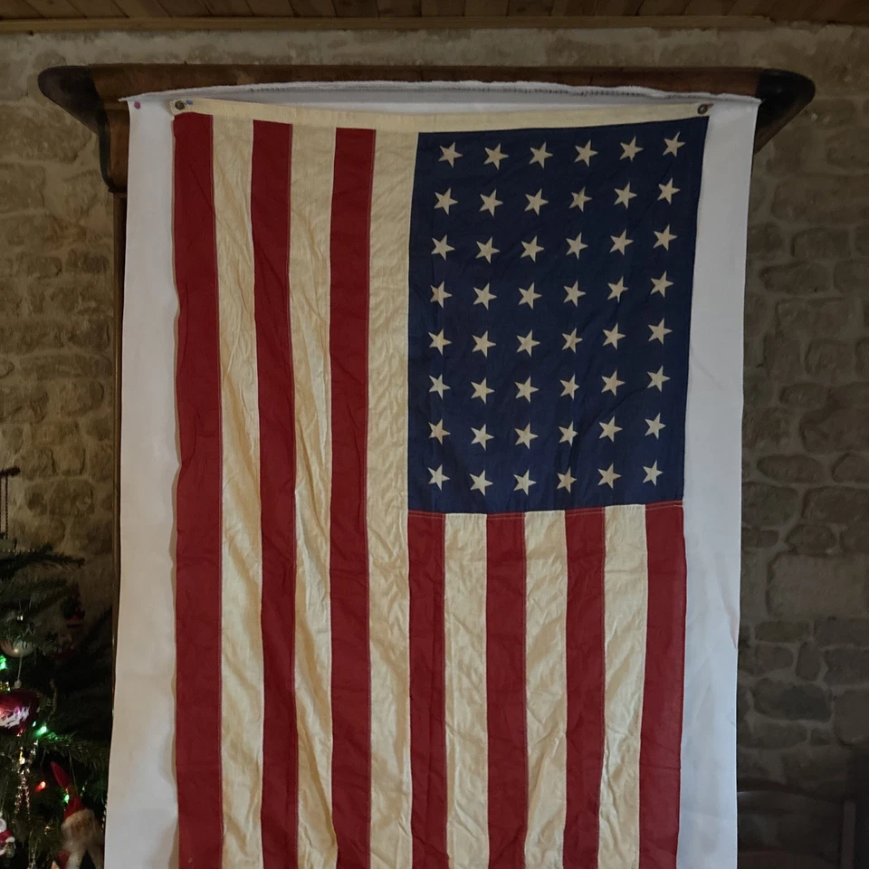 WW2 US ARMY DRAPEAU AMERICAIN USA 3X5 FLAG 48 ETOILES - Photo 2/4